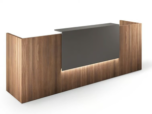 ALPHA - Melamine-faced chipboard reception desk with Built-In Lights _ FIT INTERIORS